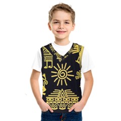 Maya Style Gold Linear Totem Icons Kids  Sportswear by Vaneshart