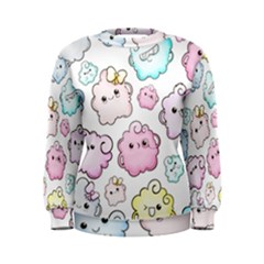 Cute Doodle Cartoon Seamless Pattern Women s Sweatshirt