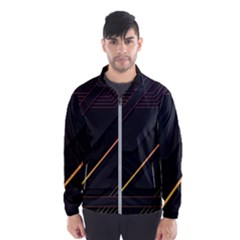 Gradient Geometric Shapes Dark Background Men s Windbreaker