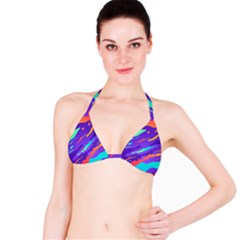 Multicolored Abstract Background Bikini Top