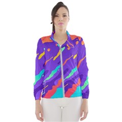 Multicolored Abstract Background Women s Windbreaker