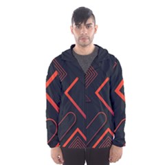 Gradient Geometric Shapes Dark Background Design Men s Hooded Windbreaker