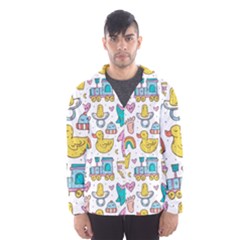 Baby Care Stuff Clothes Toys Cartoon Seamless Pattern Men s Hooded Windbreaker