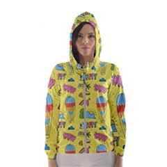 Travel Pattern Women s Hooded Windbreaker