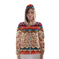 Ethnic Tribal Pattern Background Women s Hooded Windbreaker