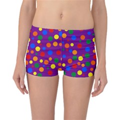 Gay Pride Rainbow Multicolor Dots Boyleg Bikini Bottoms by VernenInk