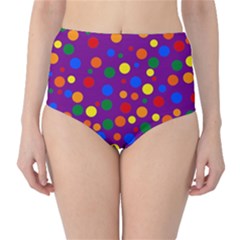 Gay Pride Rainbow Multicolor Dots Classic High-waist Bikini Bottoms by VernenInk