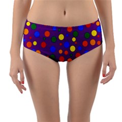 Gay Pride Rainbow Multicolor Dots Reversible Mid-waist Bikini Bottoms by VernenInk