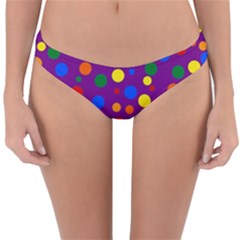 Gay Pride Rainbow Multicolor Dots Reversible Hipster Bikini Bottoms by VernenInk