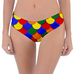 Gay Pride Scalloped Scale Pattern Reversible Classic Bikini Bottoms by VernenInk