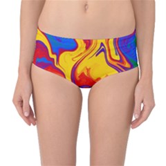 Gay Pride Swirled Colors Mid-waist Bikini Bottoms by VernenInk