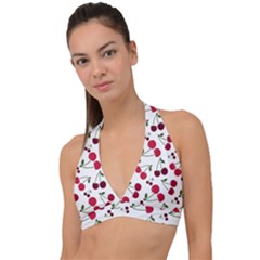 Cute Cherry Pattern Halter Plunge Bikini Top by TastefulDesigns