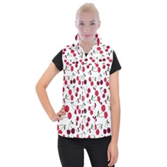 Cute Cherry Pattern Women s Button Up Vest by TastefulDesigns