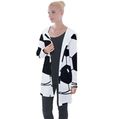 Soccer Lovers Gift Longline Hooded Cardigan by ChezDeesTees