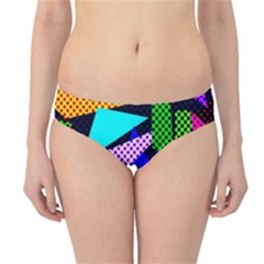 Trippy Blocks, Dotted Geometric Pattern Hipster Bikini Bottoms by Casemiro