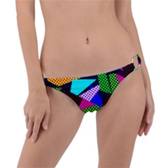 Trippy Blocks, Dotted Geometric Pattern Ring Detail Bikini Bottom by Casemiro