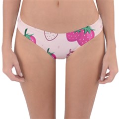 Seamless-strawberry-fruit-pattern-background Reversible Hipster Bikini Bottoms by Vaneshart