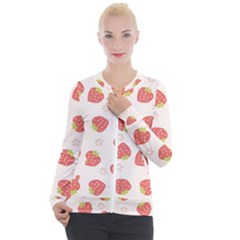 Strawberries-pattern-design Casual Zip Up Jacket by Vaneshart