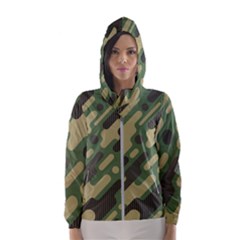 Camouflage-pattern-background Women s Hooded Windbreaker