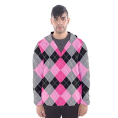 Seamless-argyle-pattern Men s Hooded Windbreaker