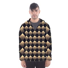 Golden-chess-board-background Men s Hooded Windbreaker