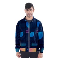 Gradient Geometric Shapes Dark Background Men s Windbreaker