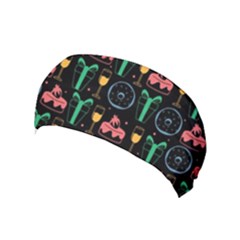 Hand-drawn-happy-birthday-pattern-background Yoga Headband