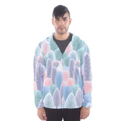 Abstract-seamless-pattern-with-winter-forest-background Men s Hooded Windbreaker