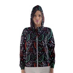 Seamless-vector-pattern-with-watermelons-mint -- Women s Hooded Windbreaker