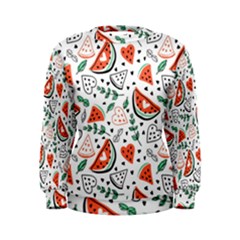 Seamless-vector-pattern-with-watermelons-mint Women s Sweatshirt