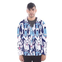 Dogs-seamless-pattern Men s Hooded Windbreaker