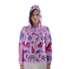 Fashion Patch Set Women s Hooded Windbreaker