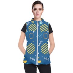 Flat-design-geometric-shapes-background Women s Puffer Vest by Vaneshart