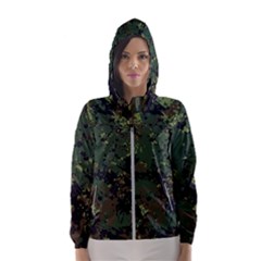 Military Background Grunge-style Women s Hooded Windbreaker