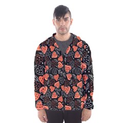 Seamless-vector-pattern-with-watermelons-hearts-mint Men s Hooded Windbreaker