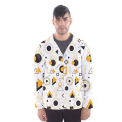 Flat-geometric-shapes-background Men s Hooded Windbreaker