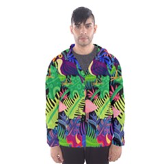 Tropical-exotic-colors-seamless-pattern Men s Hooded Windbreaker