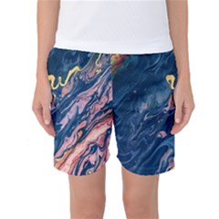 Liquid-abstract-paint-texture Women s Basketball Shorts by Vaneshart