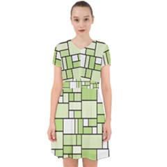 Green-geometric-digital-paper Adorable In Chiffon Dress by Vaneshart