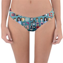 Kawaiicollagepattern2 Reversible Hipster Bikini Bottoms