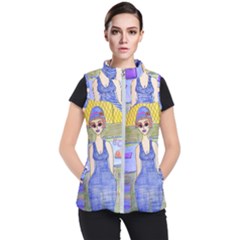 Swimmer By Pool Women s Puffer Vest