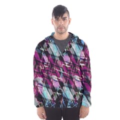 Matrix Grunge Print Men s Hooded Windbreaker by dflcprintsclothing