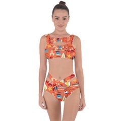 Seamless Pattern Vector Beach Holiday Theme Set Bandaged Up Bikini Set  by Bejoart