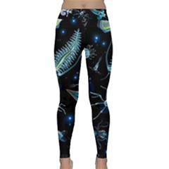 Colorful Abstract Pattern Consisting Glowing Lights Luminescent Images Marine Plankton Dark Background Classic Yoga Leggings by BangZart