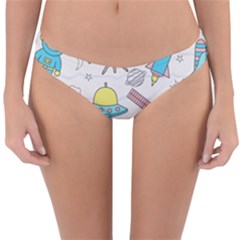 Cute Seamless Pattern With Space Reversible Hipster Bikini Bottoms by BangZart