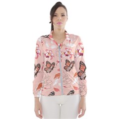 Beautiful Seamless Spring Pattern With Roses Peony Orchid Succulents Women s Windbreaker by BangZart