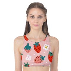 Strawberry Seamless Pattern Tank Bikini Top by BangZart