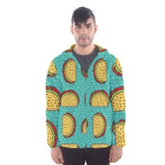 Taco Drawing Background Mexican Fast Food Pattern Men s Hooded Windbreaker by BangZart