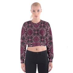 Seamless Pattern With Flowers Oriental Style Mandala Cropped Sweatshirt by BangZart