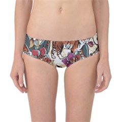 Natural Seamless Pattern With Tiger Blooming Orchid Classic Bikini Bottoms by BangZart